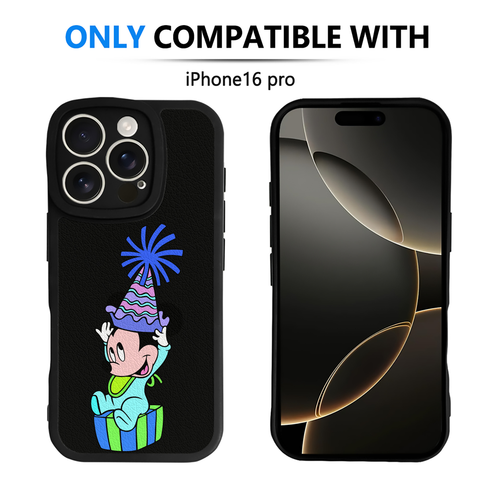 （画像用） ミッキーマウス Mickey Mouse 【iPhone 16シリーズ対応】シリコンスマホケース（レザー調） 材質：シリコン